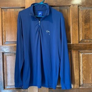 Guy Harvey Men's Quarter Zip Lightweight Blue Pullover Size Medium Shirt
